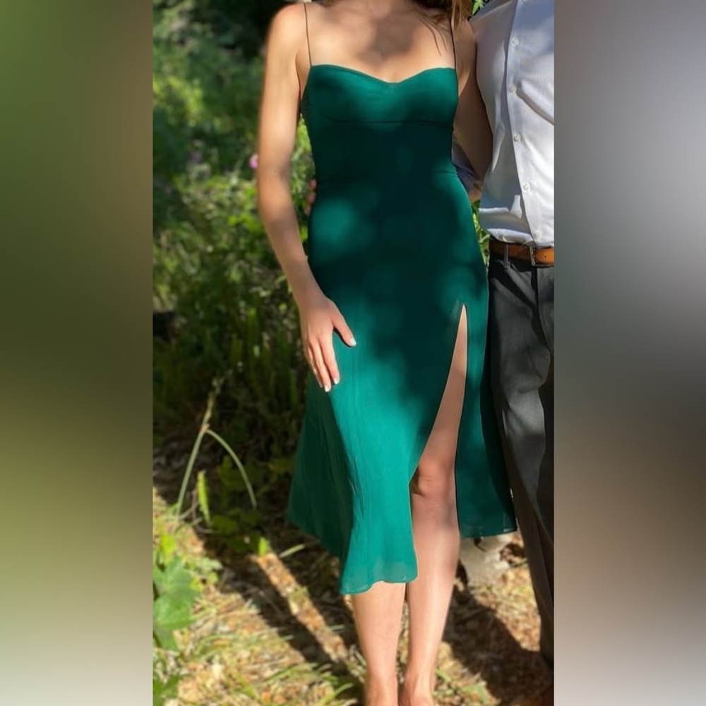 Reformation Juliette Dress in Emerald